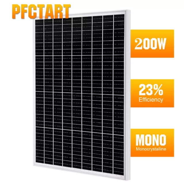 200W 12V Solar Panel Monocrystalline Off Grid Photovoltaic Camp Caravan Boat Car