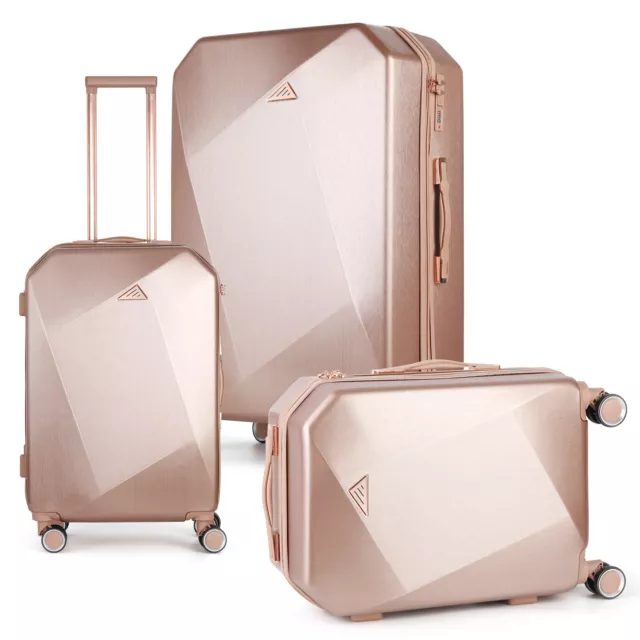 3Pcs Set Luggage PC+ABS Suitcase Spinner Hardshell Lightweight Spinner Carry on