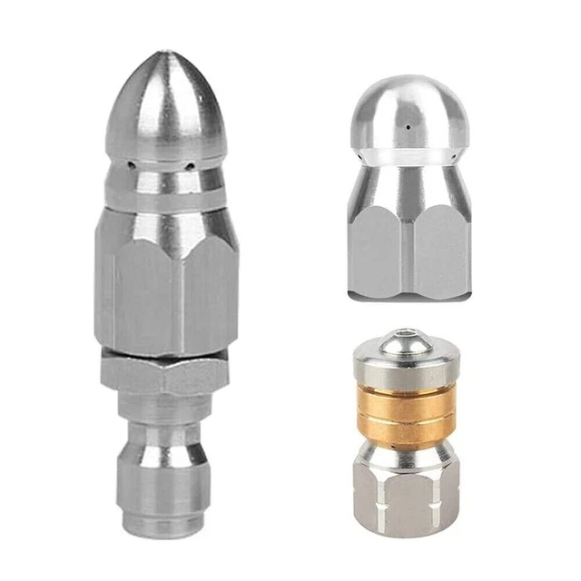 CLEAN AND CLEAR Blocked Pipes 3 Pcs Sewer Jetter Nozzles for Pressure