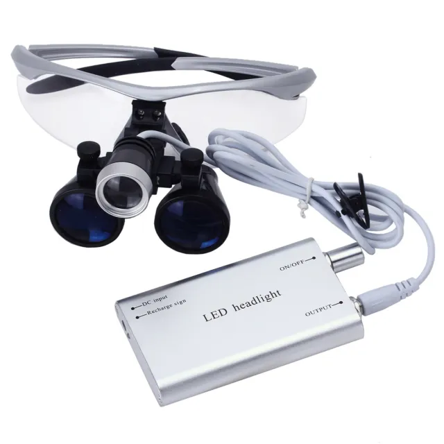 Uso Dental Lupa Portátil Binocular Lupas 3.5X y Lámpara Quirúrgicos LED Luz de C