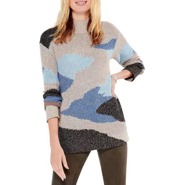 Nic + Zoe Womens Winter Waves Mock Neck Shirt Warm Tunic Sweater Top BHFO 3702