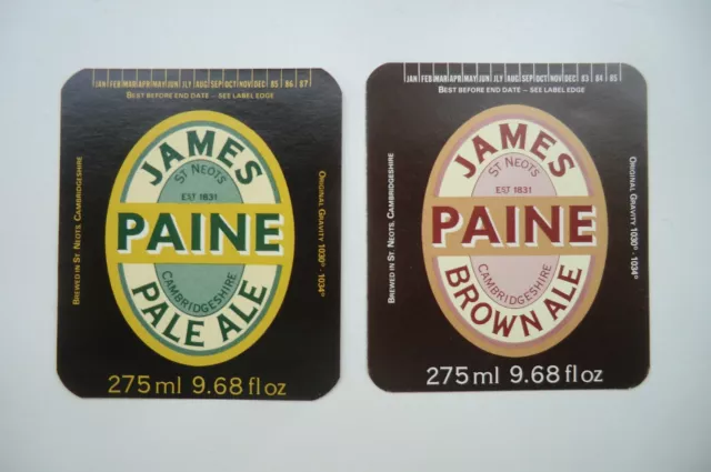 2 Mint Paine St Neots Cambridgeshire Pale Ale & Brown Ale Brewery Beer Labels
