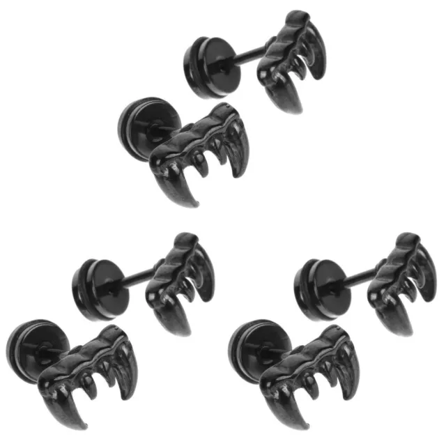 6 Pcs Stainless Steel Stud Earrings Men and Women Cool Piercing Jewelry