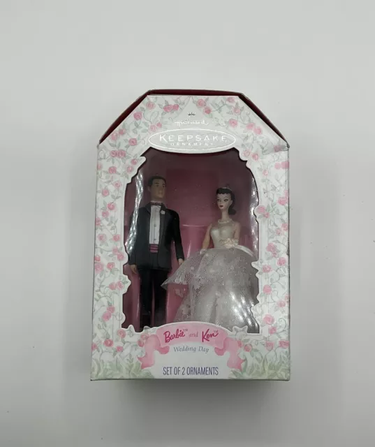 1997 Hallmark Keepsake Ornament BARBIE and KEN Wedding Day Cake Topper