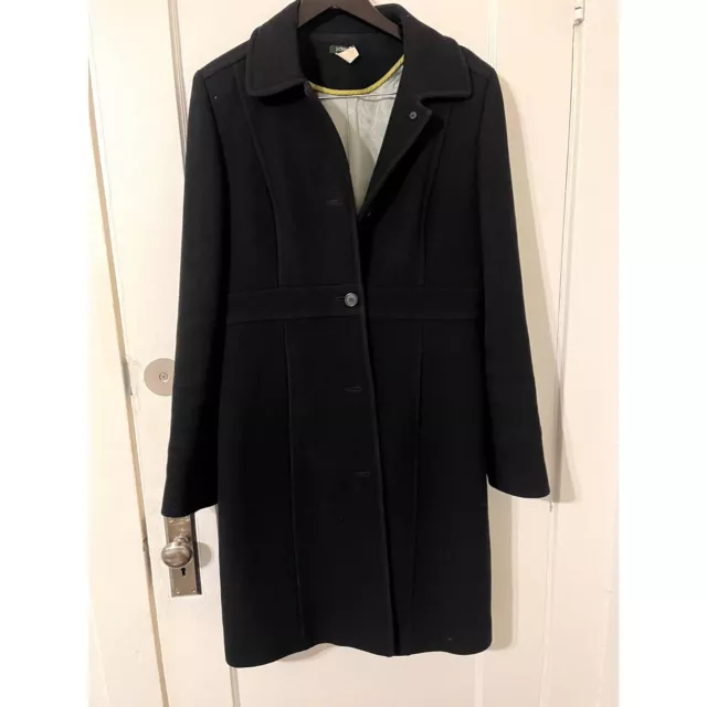 JCREW Classic Lady Day Coat Black Italian Double Cloth Wool 14T Tall T14 79204