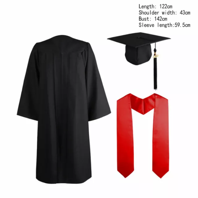 BACHELOR ROBES+HAT SET University Graduation Gown Student High School ...