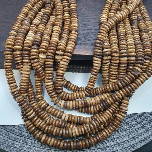 Collier Ethnique Africain En Os De Buffle - Artisanat Du Congo, Unisexe, Avec Perles De Verre