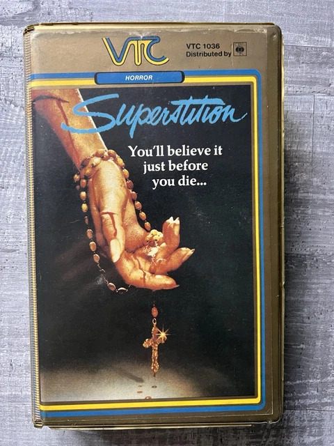 Vtc Label SUPERSTITION - VTC Pre Cert Big Box Ex Rental VHS Video Gold Label 2nd ...