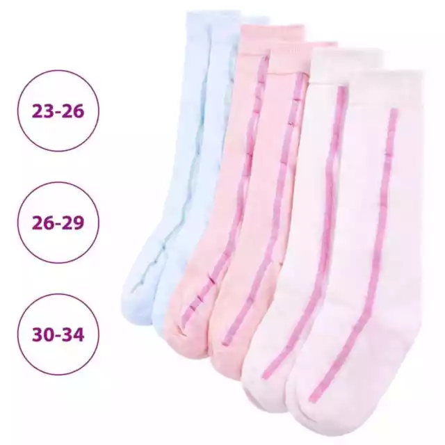 Calcetines para Niños Ropas Infantiles hasta Rodilla Rayas Brillantes 5 Pares vi