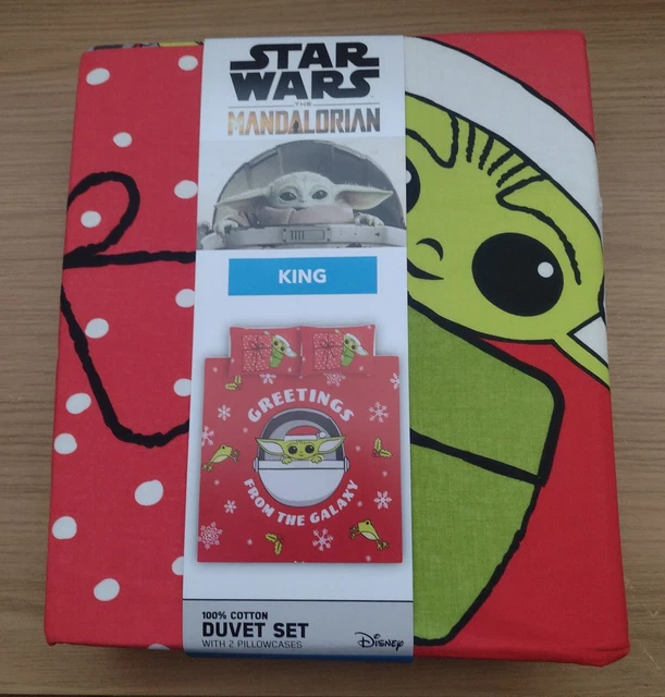 DISNEY STAR WARS The Mandalorian Baby Grogu Yoda King Size Duvet Set