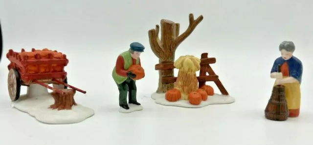 De colección 1988 Dept 56 Heritage Village Collection Cosecha Set/4 figuras #5941-2