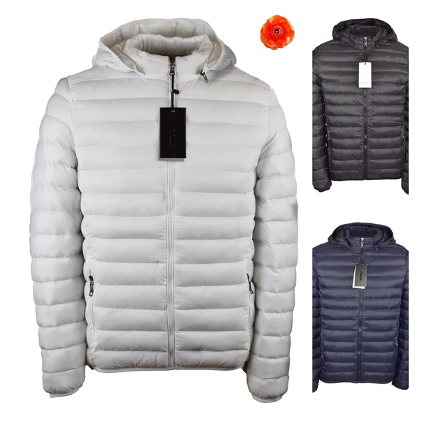 piumino 100 grammi uomo Giubbotto Invernale Imbottito Giacca Con Cappuccio L XL