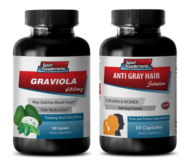 BEST ANTIOXIDANT GRAVIOLA GRAY HAIR COMBO 2B graviola capsules