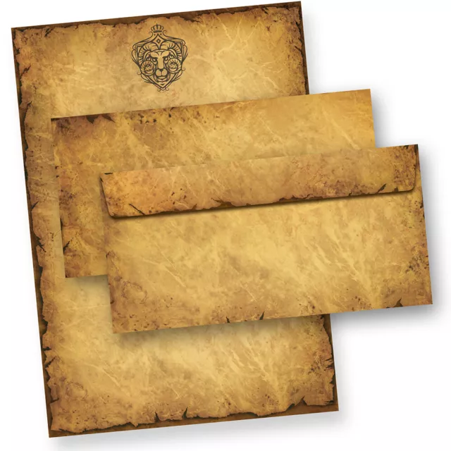 Altes Papier Briefpapier-Set Sternzeichen Steinbock Wappen 25 Blatt