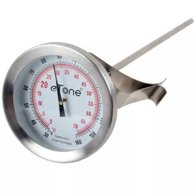 Darkroom Chemical Thermometer Dial Stainless Steel Wall Clip For Film Developing