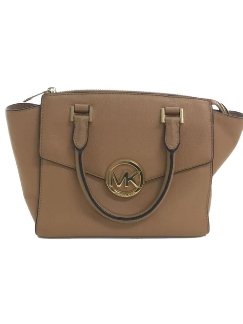 MICHAEL KORS Hudson Medium Satchel Handbag Leather 35H4GHUS2L