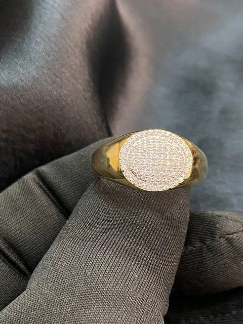 Hallmark 14ct Gold 0.60 TCW Round Brilliant Diamonds Men's Engagement Band Ring