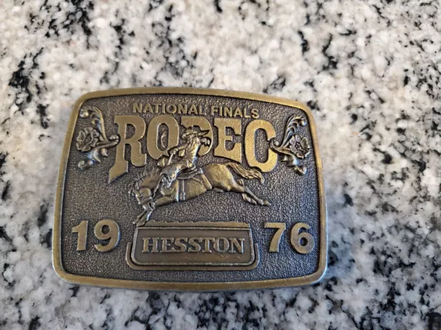 1976 Hesston National Finals Rodeo NFR Limited Edition Collectors Belt Buckle