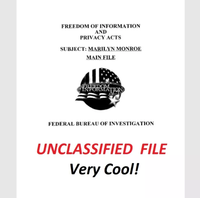 Marilyn Monroe Unclassified FBI FILE, Research Documents, 34 Amazing Pages 2