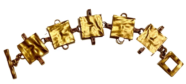 Bracelet Signé BICHE DE BERE Doré Numéroté 136/289 - Pièce Limitée Moderne En étain