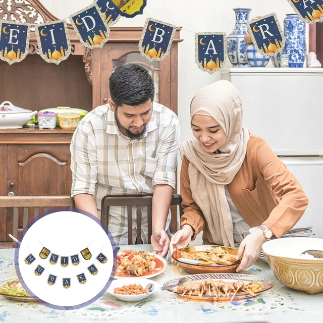 1 pieza EID Bandera Bunting Islam EID Bandera Bunting Menos Bairam Bunting Guirnalda