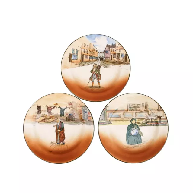 Royal Doulton Dickensware 3 Small Plates Sairey Gamp, Barnaby Rudge, Fagin