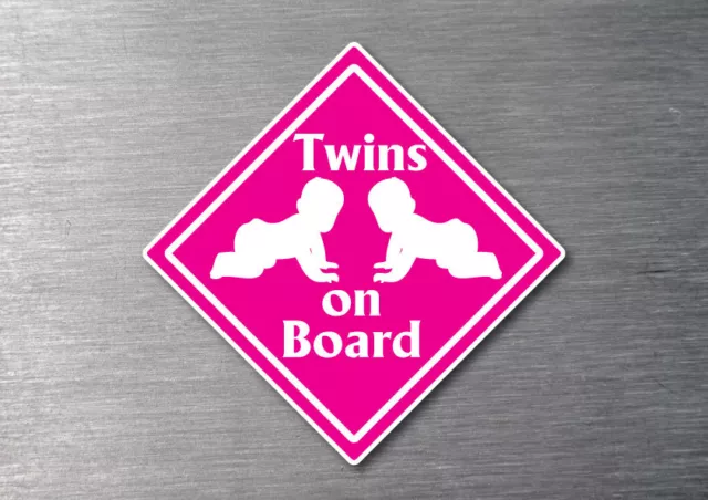 Twins Girls on board sticker quality 7 year vinyl  water & fade proof baby
