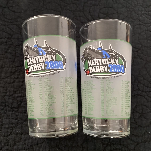 TWO (2) 2000 OFFICIAL KENTUCKY DERBY MINT JULEP GLASSES CHURCHILL DOWNS