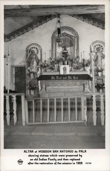 RPPC Mission San Antonio de Pala-Altar,CA Frashers San Diego County Postcard