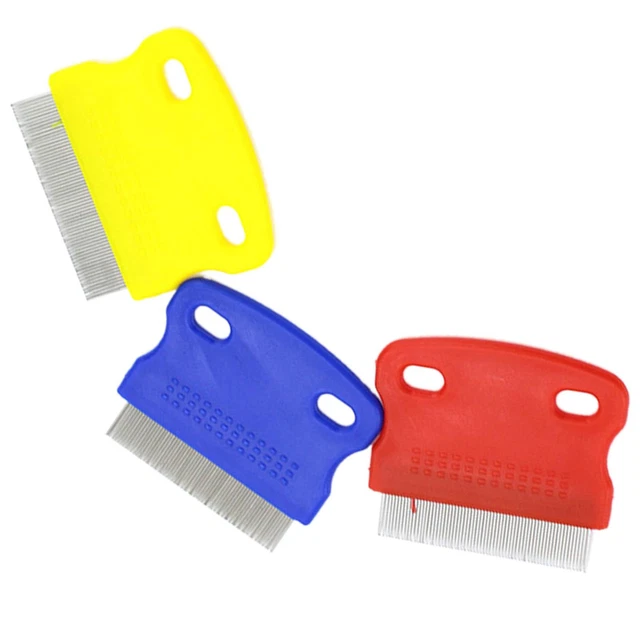 Metal Head Lice Comb Fine Tooth Pet Dog Cat Flea Hair Kids Nit Eggs Random Color