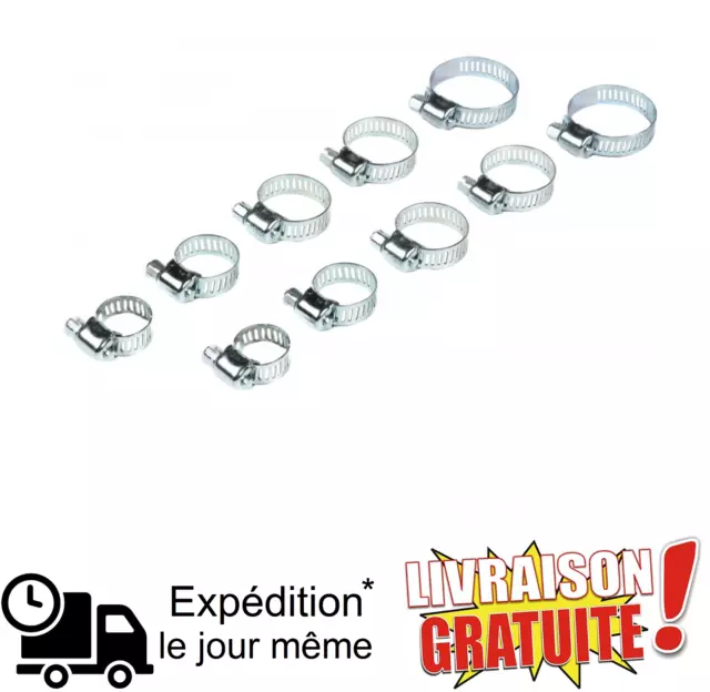 10 PCS Clips de Tuyau en Acier Inox, Colliers de serrage Assortiment pour famill