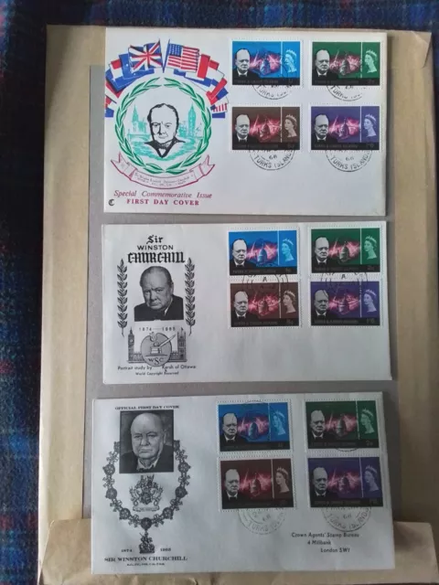 Winston Churchill - 1966 - 3 First Day Covers - Turks & Caicos Islands (C32)