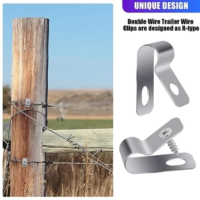 100 pz morsetto filo acciaio inox a forma di R clip da mensola filo recinzione