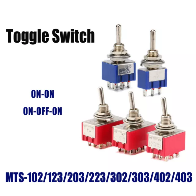 3/6/9/12 Pin Miniature Toggle Switch SPDT DPDT 3PDT Double Throw On-On On-Off-On