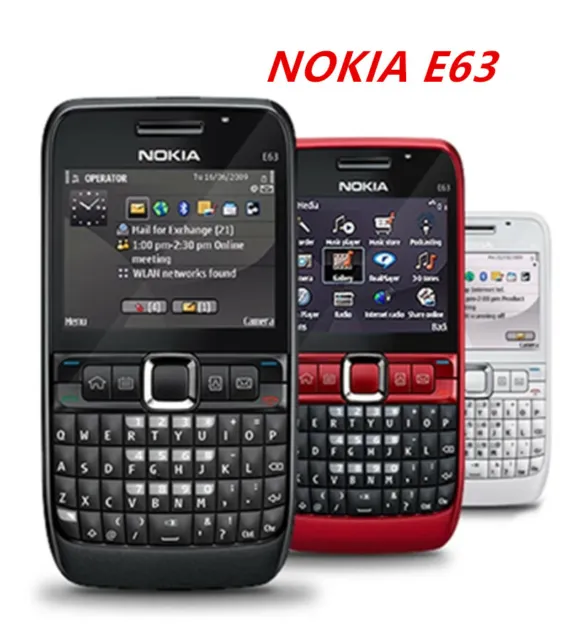 Original  Unlocked NOKIA E63 3G Wifi Bluetooth Camera 2MP Mp3 Player Mobile Bar
