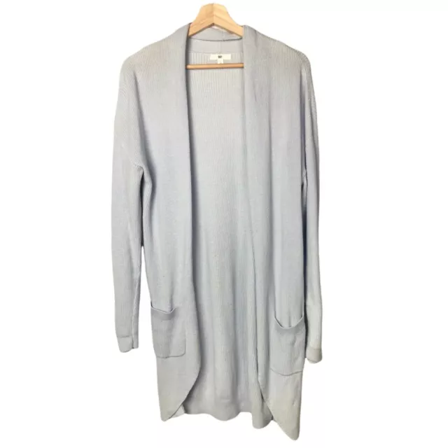 bp Light Blue Long Duster Knit Cocoon Cardigan Sweater S 2