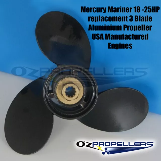 Ozpropeller All Sizes for Mercury Mariner Prop Propeller 18-25hp 3 Blade