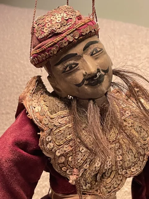 Antique Wood Burmese Puppet Doll Zawgyi Marionettes Figure