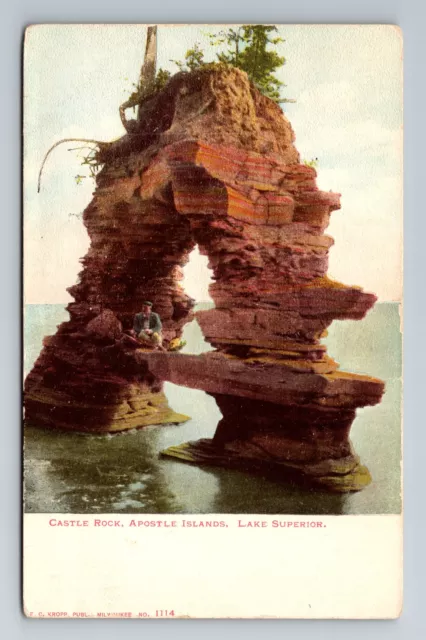 Apostle Islands, WI-Wisconsin, Castle Rock On Lake Superior, Vintage Postcard