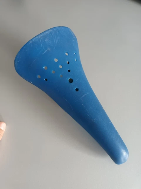 Ancienne Selle BMX Old School Viscount Aero Bleue - Modèle H103, Avec Mécanisme PAT-P, Occasion Avec Fissure