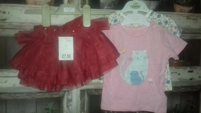 BRAND NEW - BUNDLE OF GIRLS CLOTHES - 0-3 MONTHS - NEXT AND M&S - box 3