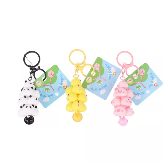 Cartoon Animal Panda Chick Key Chain PVC Cute Pig Pet Paradise Keychain Backp Sp