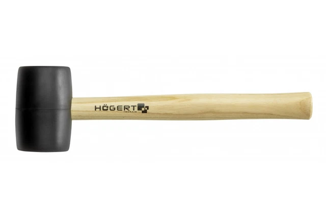Högert Maillet Noir Marteau avec Manche en Bois 680 G Hammerbahn Gummi Pansement