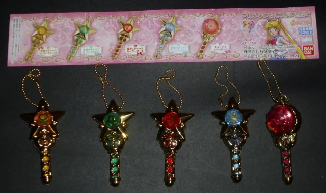Komplettes Complete Set Sailor Moon Prism Crystal Stick & Rod Charms Anhänger