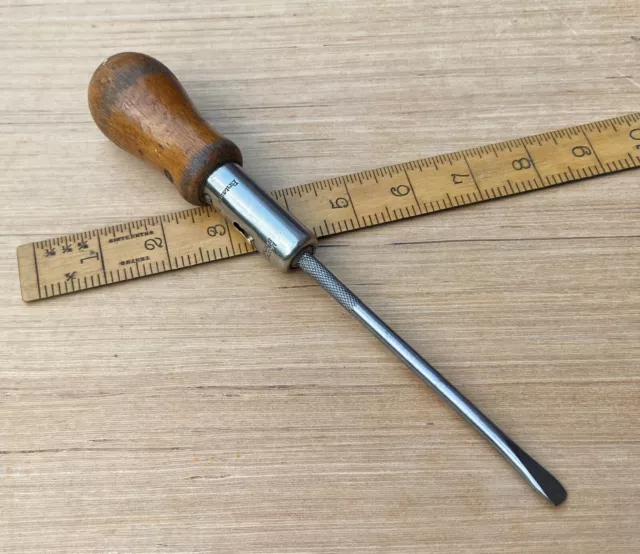 Vintage Ratchet Screwdriver By Moore & Wright Sheffield England.