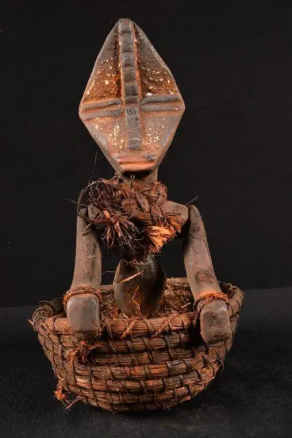 21678 A Primitive African Lega Basket Statue DR Congo