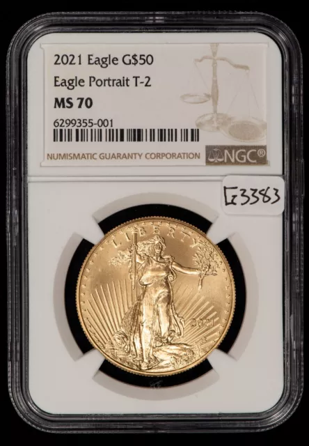 2021 T-2 G$50 1 oz Gold American Eagle - Type-2 Portrait - NGC MS 70 - SKU-G3383