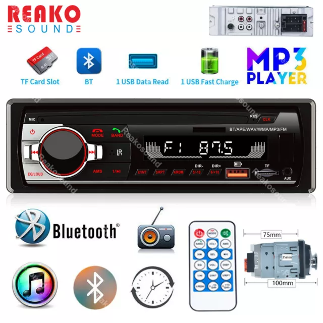 Car Radio Stereo Single 1 Din Bluetooth FM/USB/AUX In-Dash Head Unit MP3 Player