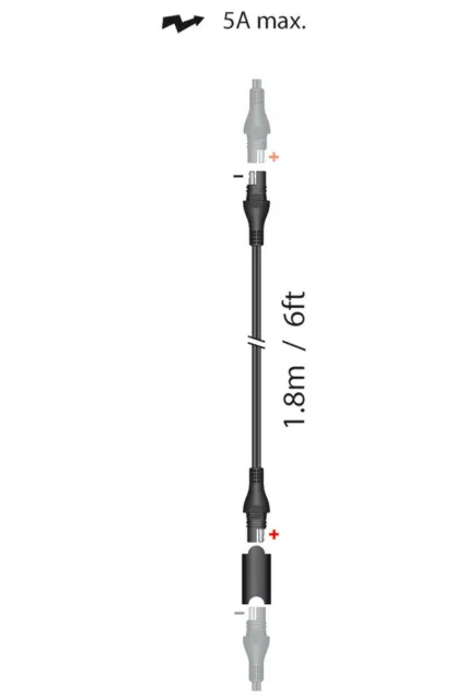 Tecmate Optimate Ladekabel Verlängerung SAE Stecker 1,8m