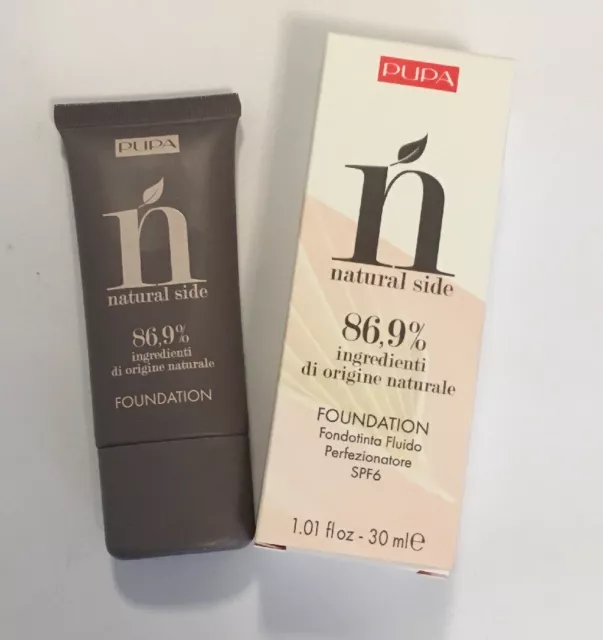 Pupa Natural Side Foundation Fondotinta Fluido Perfezion. Spf 6 020 Ligth Beige